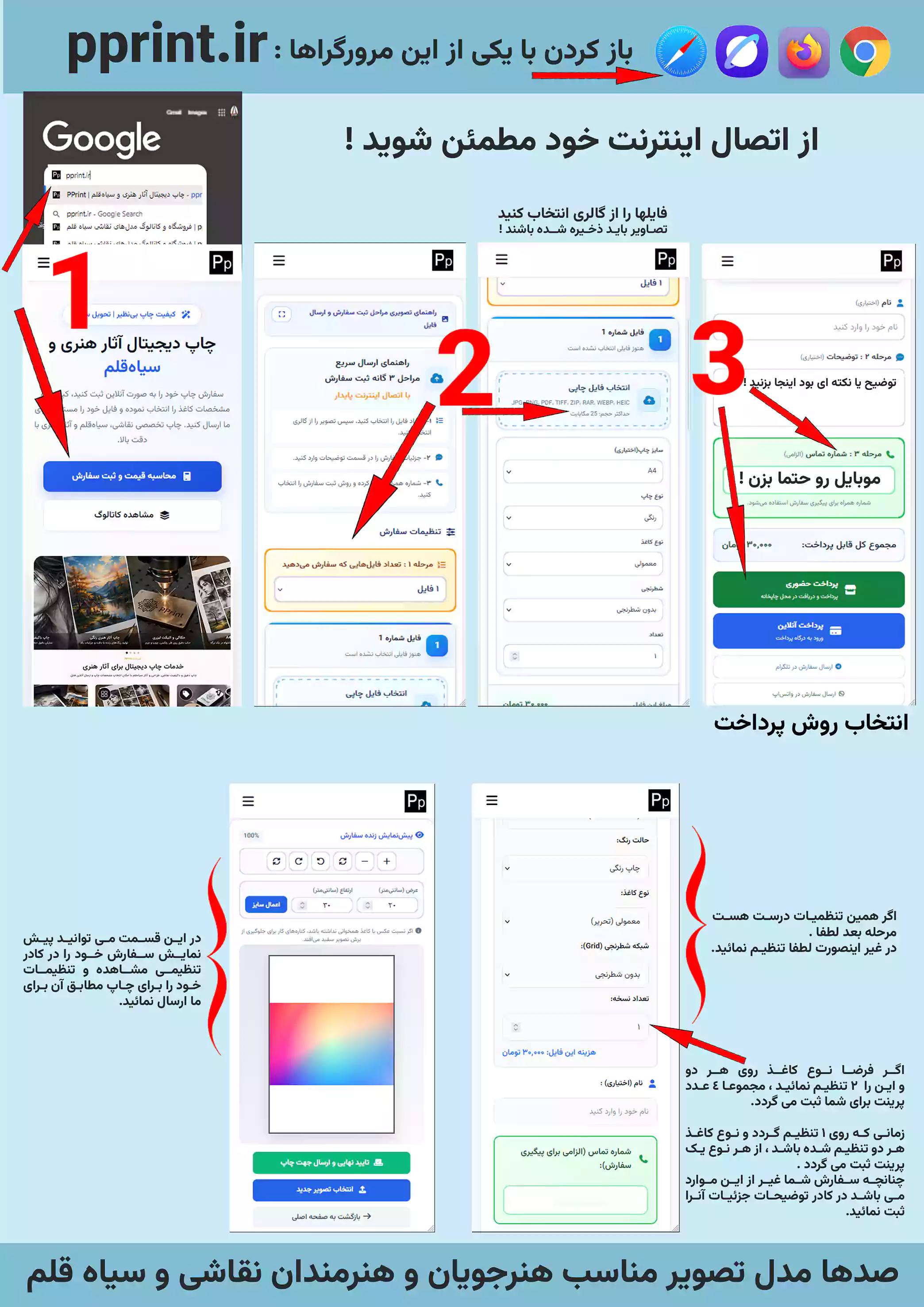 راهنمای تصویری ثبت سفارش